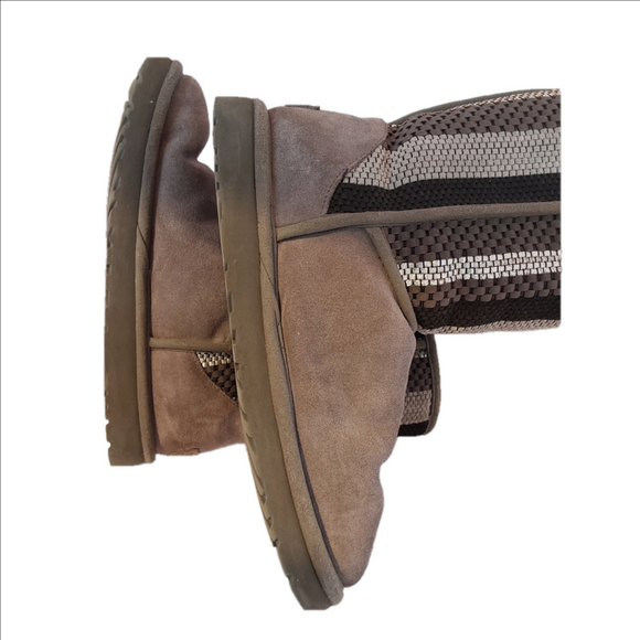 UGG Women's US 8 Woven Weave Suede Charcoal Gray Classic Short Boots 1010551 - Picture 12 of 13